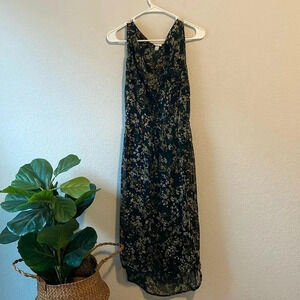 Merona Floral Midi Dress - Black and White